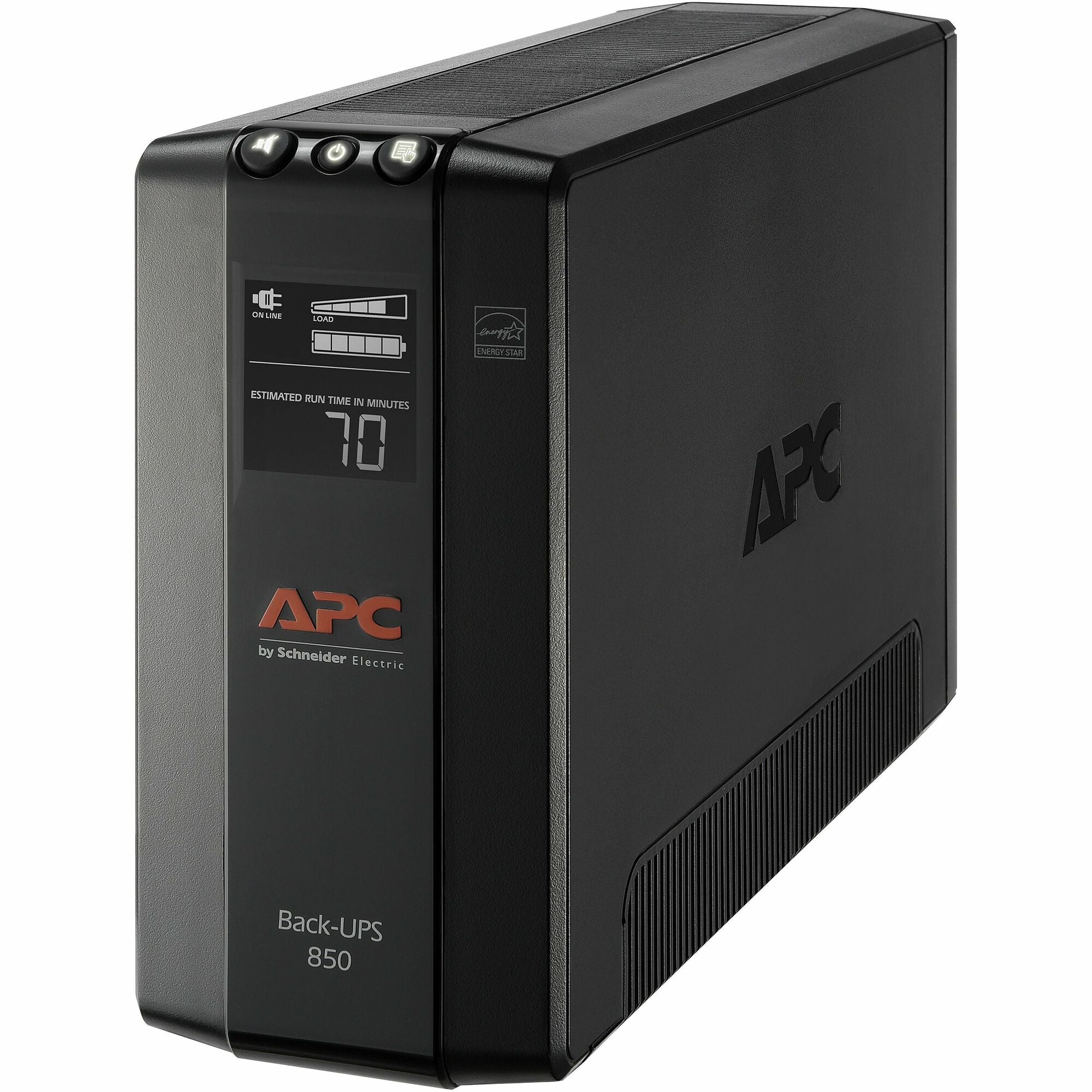APC by Schneider Electric Back UPS Pro BX850M, Compact Tower, 850VA, AVR, LCD, 120V – Tower – 12 Hour Recharge – 2 Minute Stand-by – 120 V Input – 120 V AC Output – Stepped Approximated Sine Wave – 4 x NEMA 5-15R Surge, 4 x NEMA 5-15R – 8 x Battery S Supply