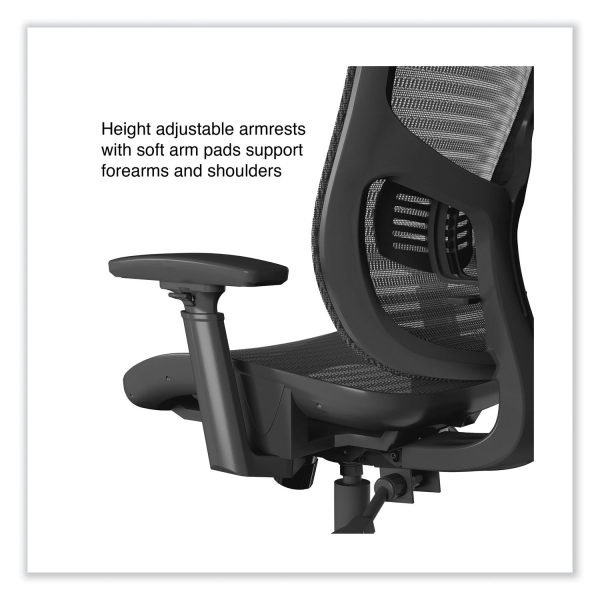 FlexFit Kroy Mesh Task Chair, Supports Up to 275 lbs, 18.9 to 22.76  Seat Height, Black Seat, Black Back, Black Base Online - Image 4