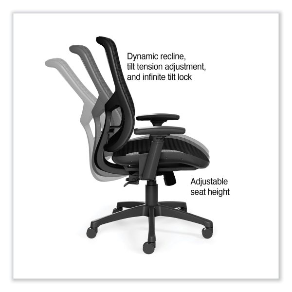 FlexFit Kroy Mesh Task Chair, Supports Up to 275 lbs, 18.9 to 22.76  Seat Height, Black Seat, Black Back, Black Base Online - Image 2